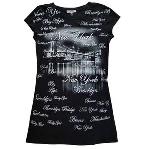 Davida Graphic New York Tee‎ T-Shirt w/ Sparkle Medium Streetwear